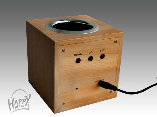 WOODEN CUBE ALARM CLOCK AND CALENDAR