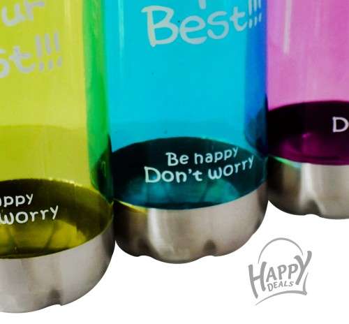 WATER BOTTLE WITH METALIC BASE AND CAP