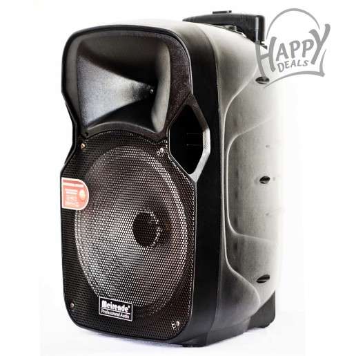 Powered 12" DJ PA Speaker Bluetooth USB Remote 1 Mic Karaoke TF/SD/USB