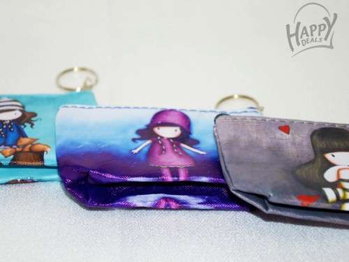 12pcs Cute Girl Mini Purse With Key Ring