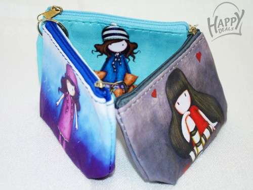 12pcs Cute Girl Mini Purse With Key Ring
