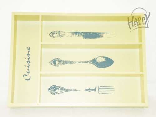 WOODEN CUTLERY TRAY WITH FOUR COMPARTMENTS