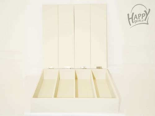 WOODEN CUTLERY STORAGE BOX WITH TWO LIDS