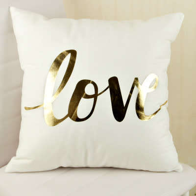 New Gold LOVE Bronzing Home Pillowcases Throw Pillow Cover