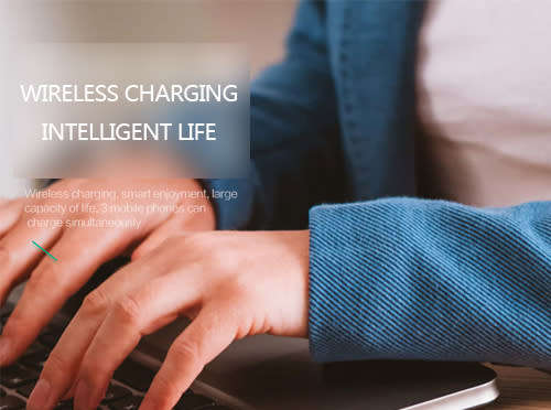 Qi Wireless Portable Charger, 10000mAh Fast Charging Power Bank with LED