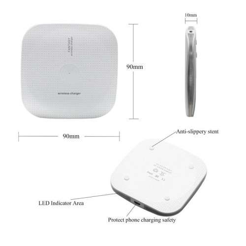 Square Qi Wireless Charger For Iphone X 8 Plus Fast Charging Pad For Samsung S8/Plus High Quality