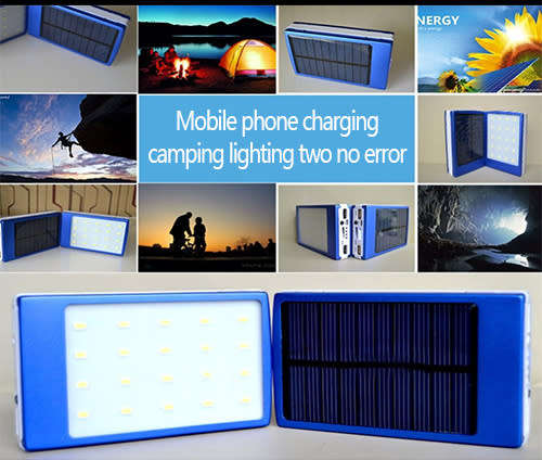 Dual USB Port Solar Battery Charger Portable Backup Power Bank with Solar Charging Technology