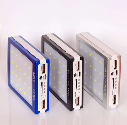 Dual USB Port Solar Battery Charger Portable Backup Power Bank with Solar Charging Technology