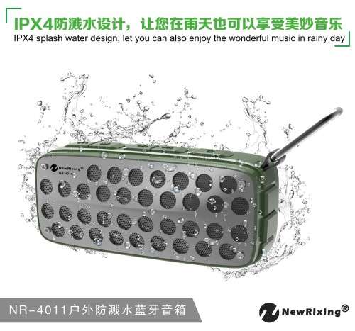 New Rixing Outdoor Wireless Speaker - Prevent Splashing Water ( Grey,Black,Green,Red)