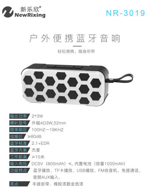 New Rixing Outdoor Wireless Speaker - Rigid,Shocking Proof Design (Blue,Red,Green, Grey)