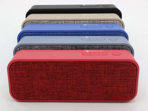 NR-2016 Portable Fabric Bluetooth Speaker with FM Radio (Cream, Black, Grey Blue, Red Blue)