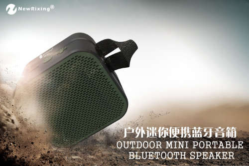 New Rixing NR1017 Speaker Outdoor Bluetooth Speaker Bluetooth 4.1 Audio (3.5 mm) (Lime green, Black)