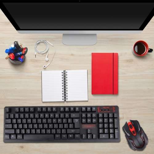 Gaming Mouse Gaming Keyboard HK6500 2.4GHz Wireless Keyboard + Wireless Optical Mouse