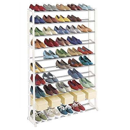50 Pair Shoe Rack - 10 Tier - Shoe Shelf Organizer