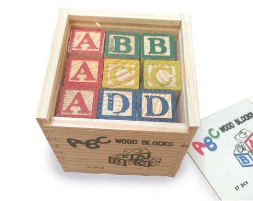 27 Piece Wooden Educational ABC Blocks