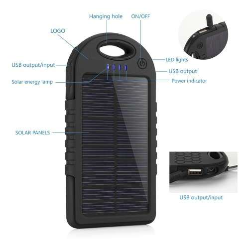 Waterproof Solar Charger 16800mAh with 12 LED lights (Black Only)