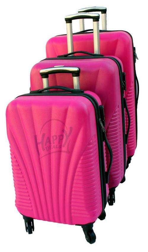 Set of 3 Suitcases Travel Trolley Luggage, ABS with 360 degrees Universal Wheels