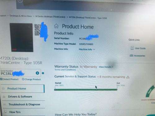 Lenovo M720t (Desktop) ThinkCentre - Type 10SR