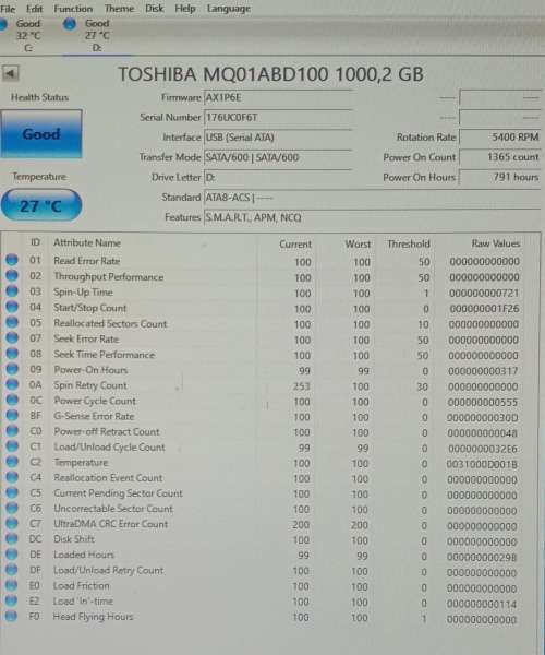Toshiba 1TB 2.5" Laptop HDD