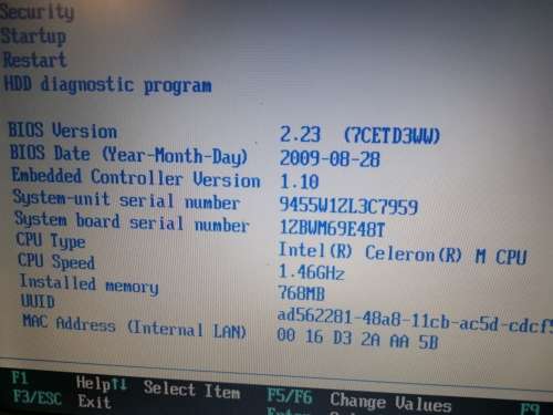 Lenovo R60 Laptop and charger