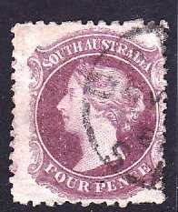 * South Australia - 1960/69 - 4p dull violet - star watermark - used  - Odd small faults
