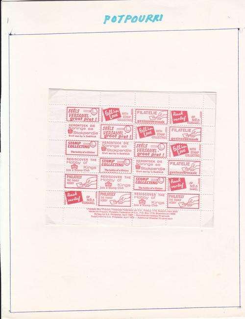 RSA Cinderella stamps "Potporri" - take a look!