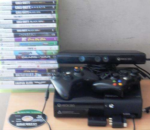 Bargain Deal! Used Xbox 360 Console + 2 controllers +Kinect+ Geotech headset +50 games!