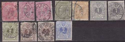 Belgium - 1883/85 - nice selection - used with hinge marks/remain