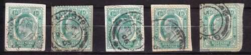 COGH - KEVII - 1901/1910 - Half penny green - On paper - 5 stamps - Good value!