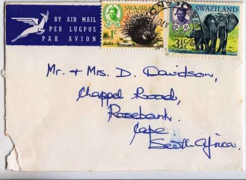 Swaziland 1970 cover to Cape Town