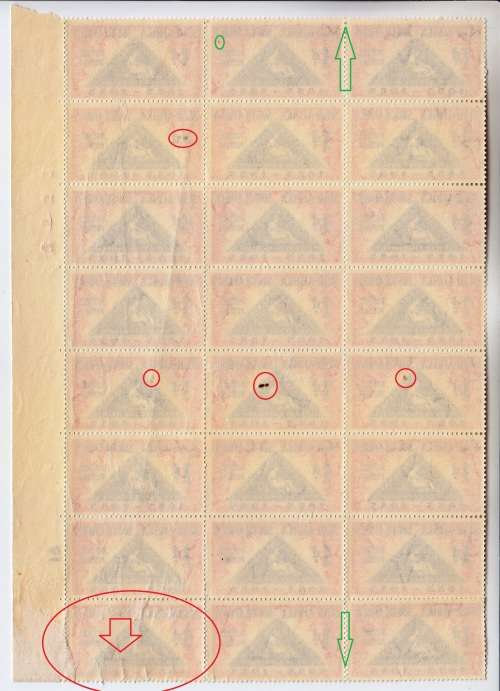Union 1953 - Centenary of First Issue of the Cape Triangular - MNH - Block of 24 stamps! Faults