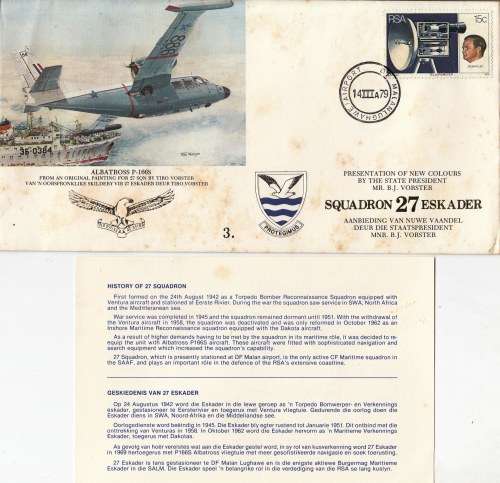 FDC - 1979 - Squadron 27 - Aviation cover #3 - toning spots