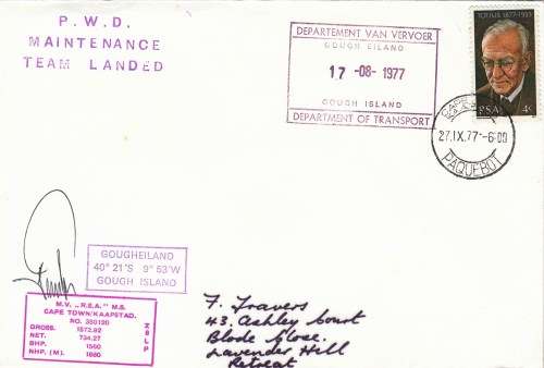 RSA - M.V. R.S.A - Posted at Sea - 1977 - P.W.D. Maintenance team landed