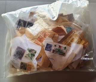 Plastic packet of British stamps - refer to photos