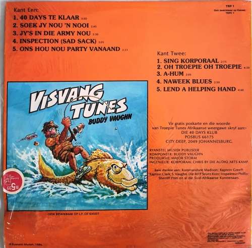 LP,Troepie Tunes,Afikaanse Weeragawe,Buddy Vaughn,Record:VG+,Cover:VG+,CAT:TRP 1,Press:SA