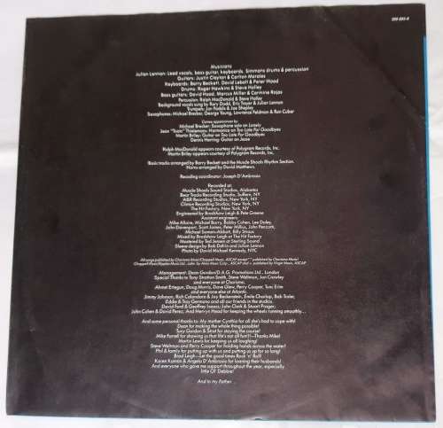 LP,JULIAN LENNON,VALOTTE,Record & Cover:VG+,Label:Virgin,CAT:206 683,Press: Germany