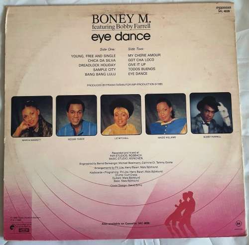 LP,Boney M.,Featuring Bobby Farrell,Eye Dance, Record & Cover:VG,Label:Farian,CAT:ML4839,Press:SA