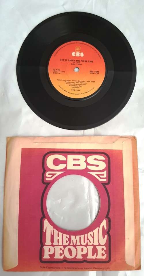 7` Single,BILLY JOEL,JUST THE WAY YOU ARE,Record:VG+,Paper Cover,Label:CBS,CAT:SSC1621,Press:SA