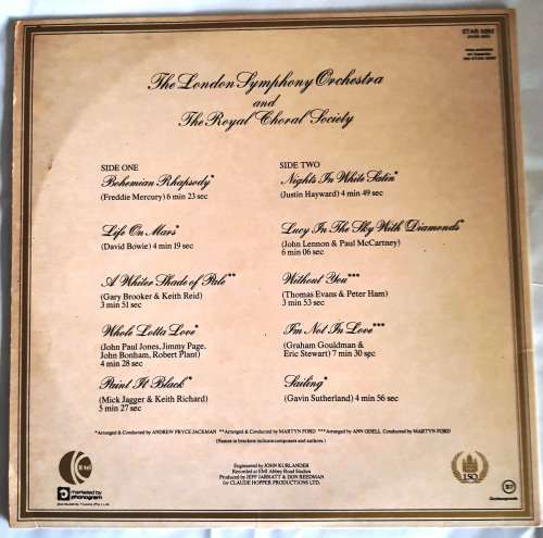 LP,London Symphony Orchestra,Classic Rock,M:VG,C:VG+,Gatefold,Label:K-Tel.STAR 508,Press:SA