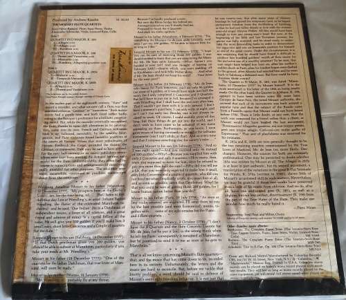 LP,Mozart,The Mozart Flute Quartets,M:VG+,C:G, Label:Columbia.M 30233