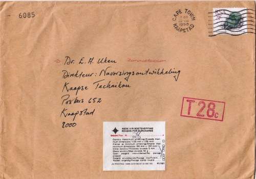 RSA - 1990 - Surcharged cover - A5 size