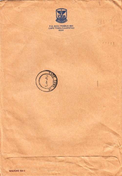 RSA - 1990 - Surcharged cover - A5 size