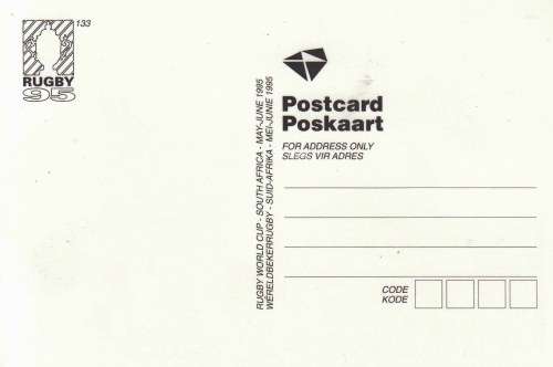 RSA - 1995 - Post Card X 11 of the same card - Rugby
