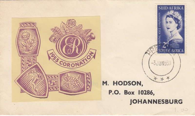 South Africa,1953,QEII,Coronation cover