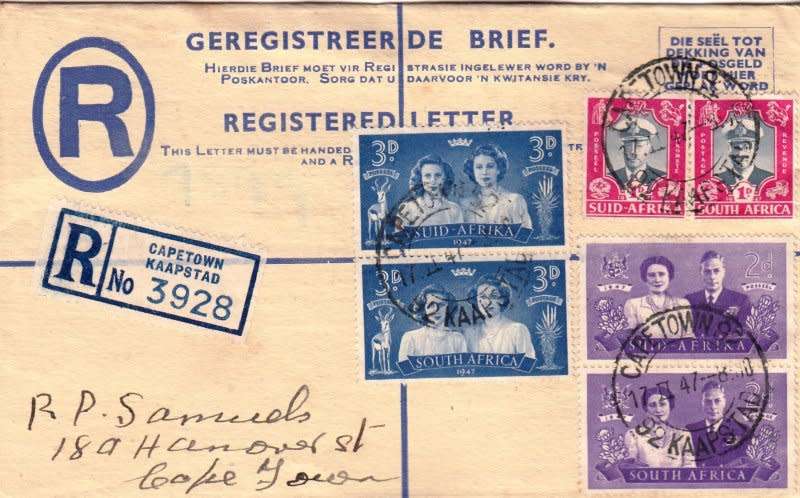 RSA,Union,1947,FDC,Size15cmX9.3cm