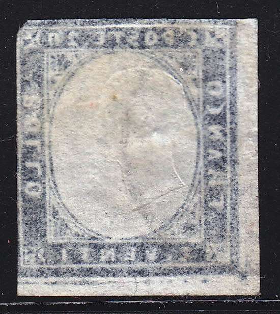 Italy,Sardinia,1855/63,FU,King Victor Emmanuel,20c Indigo,Imperf.