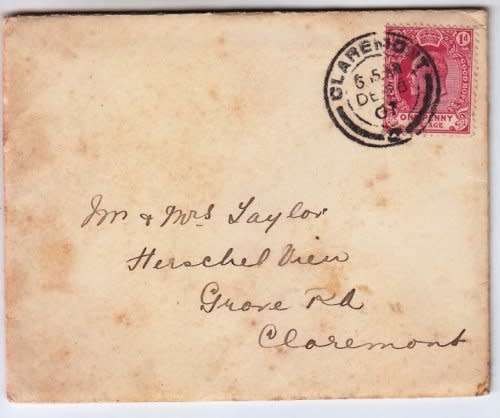 South Africa,COGH ,1907 Entire to Claremont,KEVII