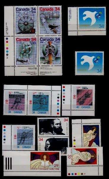 Canada, MH and MNH Unchecked selection, Post 1950,Excellent value, on 4 Stock cards.