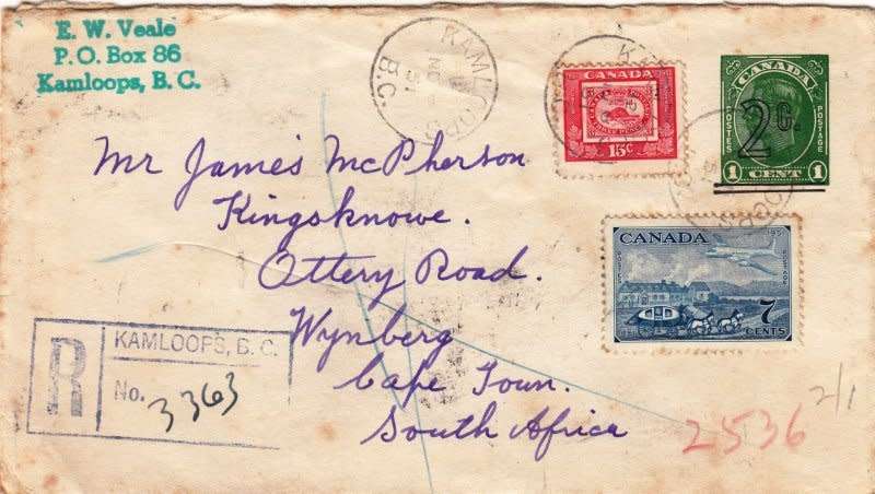 Canada, Scott #313,314,1951,FDC,Size16.6X9.4cm