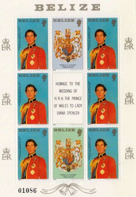 Belize (British Honduras), Scott #548,549,550,1981,MNH,QEII, Sheetlet